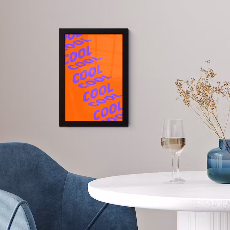 Cool - Paars - Oranje fotolijst zwart zonder passe partout klein -sfeer4