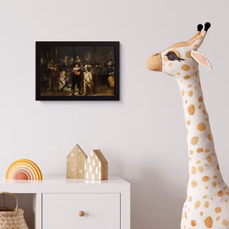 De Nachtwacht - Kunst - Oude meesters - Rembrandt fotolijst zwart zonder passe partout klein -usfeer4_kinderkamer