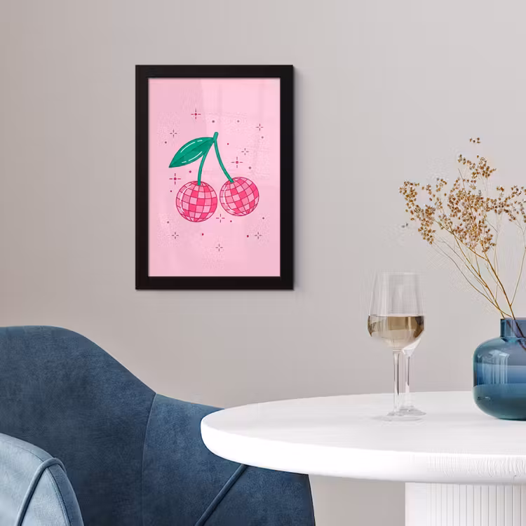 Decoratie - Disco-bal - Feest - Roze fotolijst zwart zonder passe partout klein -sfeer4