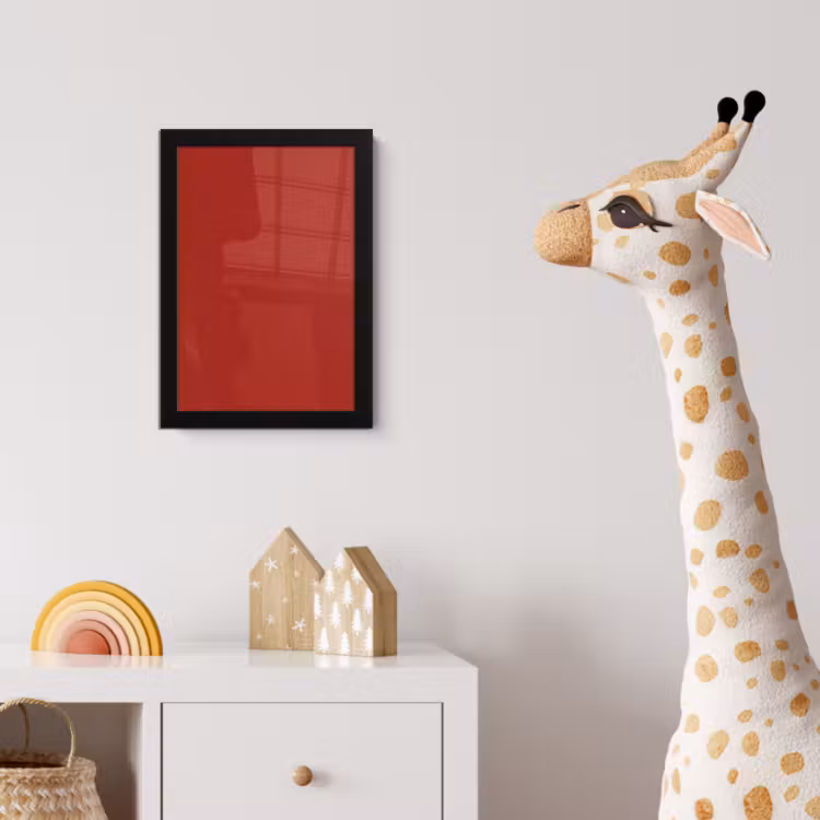 Deep - Crimson - Rood fotolijst zwart zonder passe partout klein 224 -usfeer4_kinderkamer