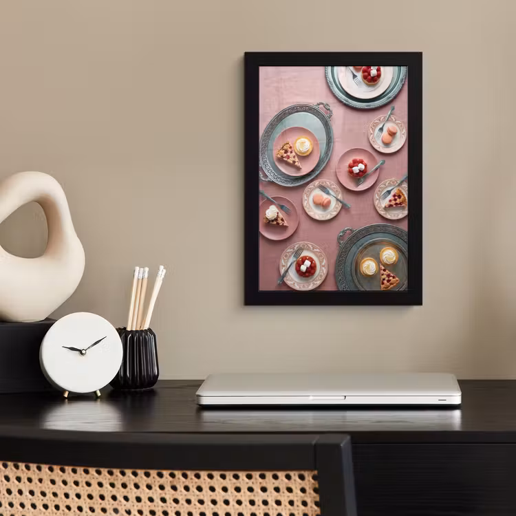 Dessert - Taart - Gebak - Zoet - Roze fotolijst zwart zonder passe partout klein -sfeer1