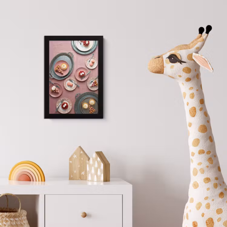 Dessert - Taart - Gebak - Zoet - Roze fotolijst zwart zonder passe partout klein -usfeer4_kinderkamer