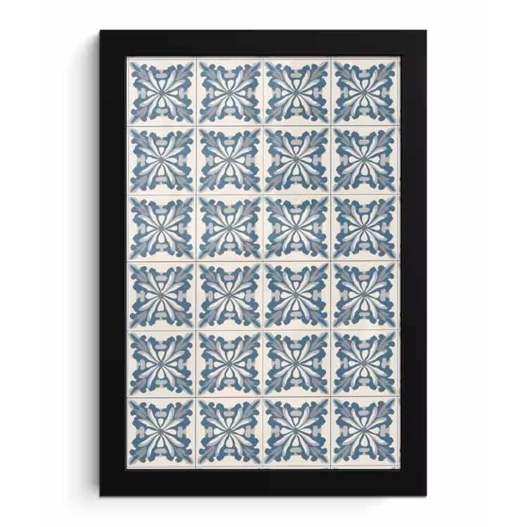 Dessin - Tegel - Blauw fotolijst zwart zonder passe partout klein 224 -3d