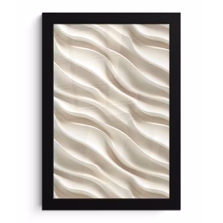 Diagonaal - Golven - Crème fotolijst zwart zonder passe partout klein 224 -3d