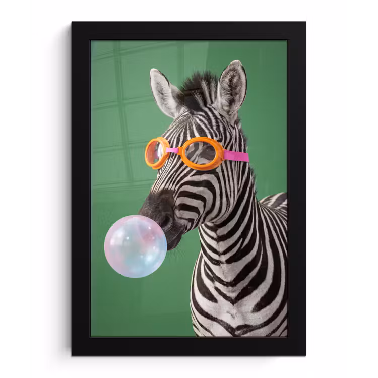 Dier - Bril - Bel - Modern - Groen fotolijst zwart zonder passe partout klein -3d