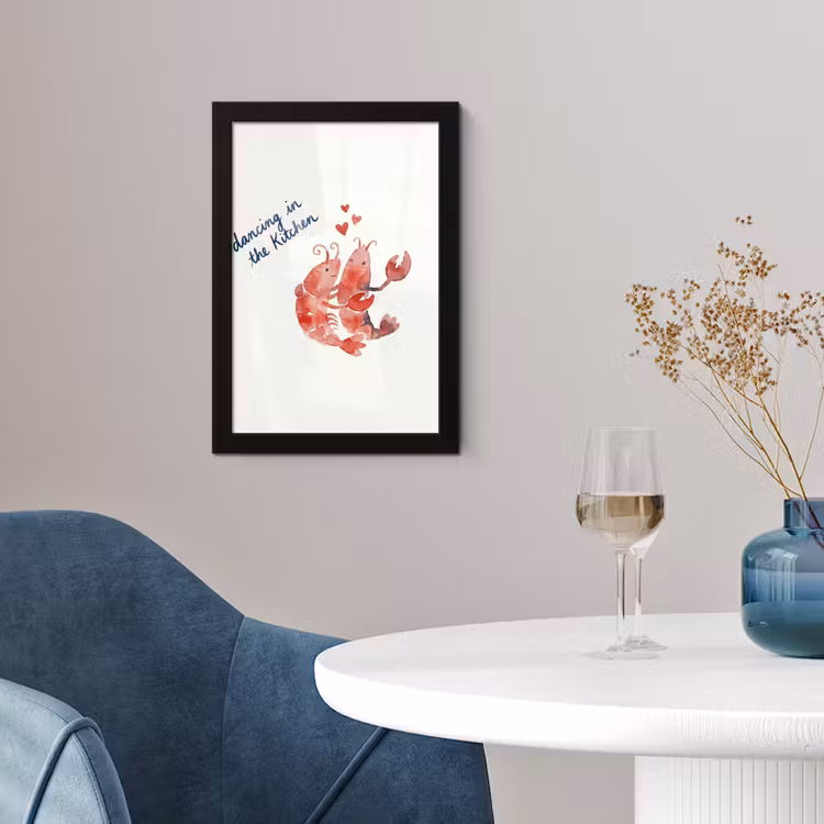Dier - Dans - Liefde - Waterverf - Rood fotolijst zwart zonder passe partout klein -sfeer4