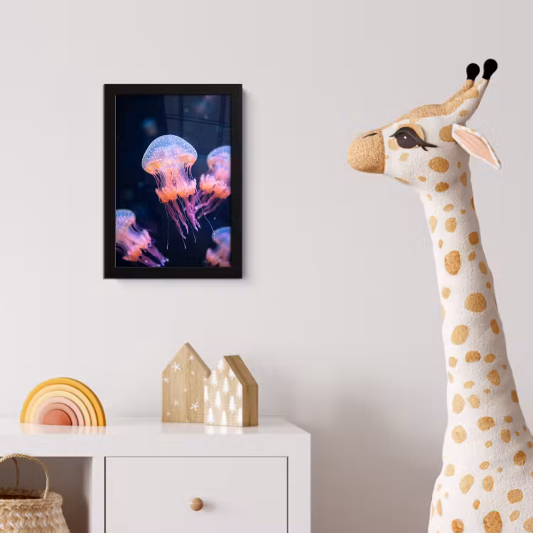 Dier - Onderwater - Natuur - Roze - Mysterieus fotolijst zwart zonder passe partout klein -usfeer4_kinderkamer