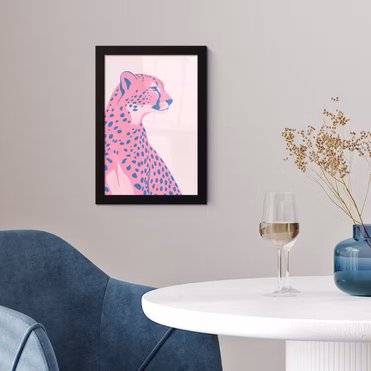 Dieren - Profiel - Abstract - Roze - Blauw fotolijst zwart zonder passe partout klein -sfeer4