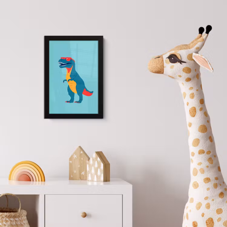 Dinosaurus - Blauw - Zonnebril fotolijst zwart zonder passe partout klein -usfeer4_kinderkamer