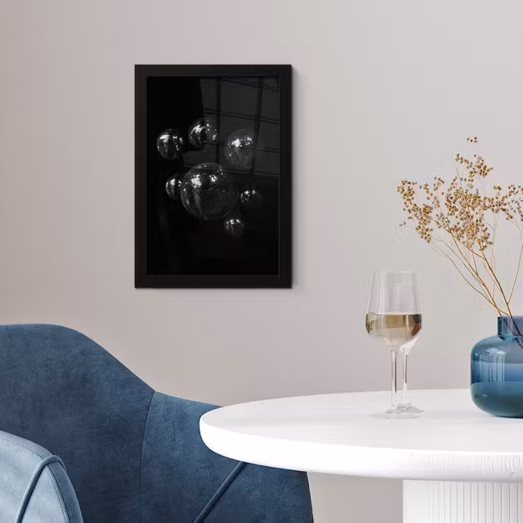 Discoballen - Minimalistisch - Zwart fotolijst zwart zonder passe partout klein -sfeer4