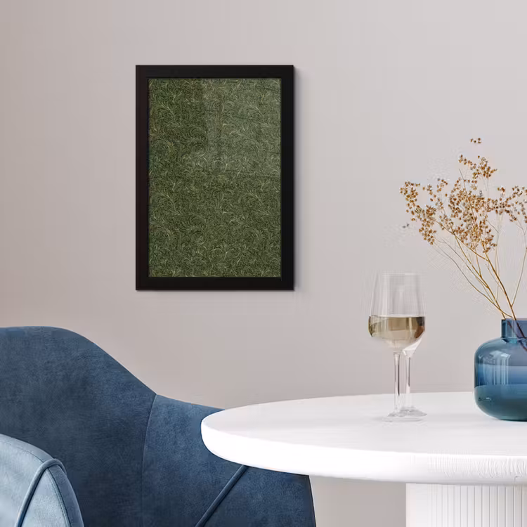 Donker - Groen - Krullend - Botanisch fotolijst zwart zonder passe partout klein 224 -sfeer4