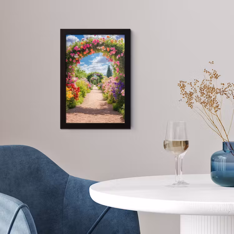 Doorkijk - Bloemen - Kleurrijk - Natuur fotolijst zwart zonder passe partout klein -sfeer4