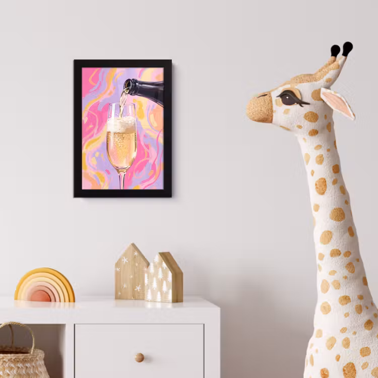 Drank - Inschenken - Feest - Abstract - Roze fotolijst zwart zonder passe partout klein -usfeer4_kinderkamer