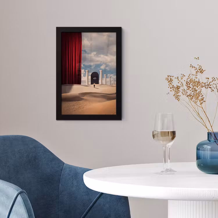 Poster met lijst - Droom - Woestijn - Oog - Droom - Woestijn - Oog fotolijst zwart zonder passe partout klein