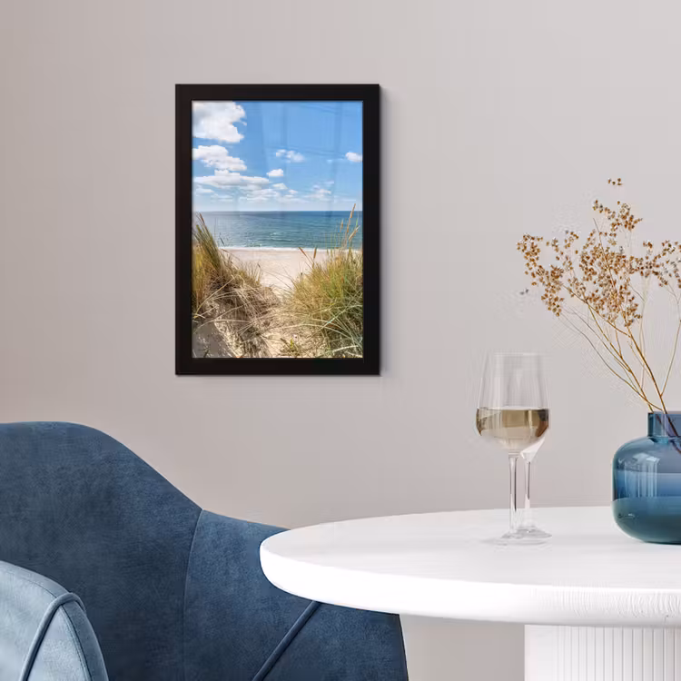 Duin - Gras - Zee - Strand fotolijst zwart zonder passe partout klein -sfeer4