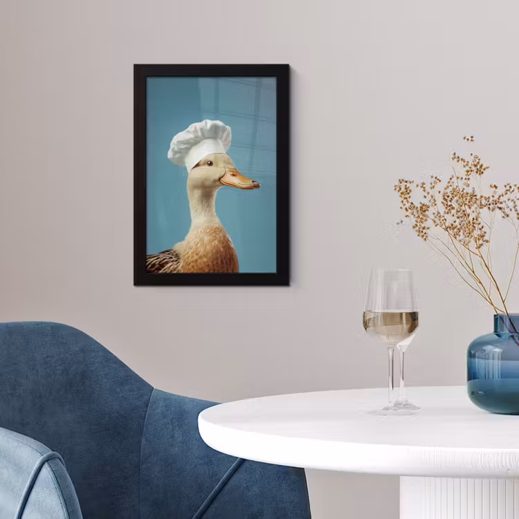 Eend - Koksmuts - Cute - Vogel fotolijst zwart zonder passe partout klein -sfeer4