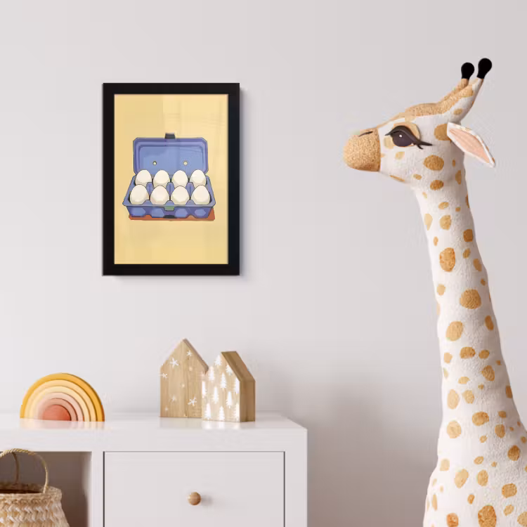 Eieren - Doos - Minimalistisch - Blauw fotolijst zwart zonder passe partout klein -usfeer4_kinderkamer