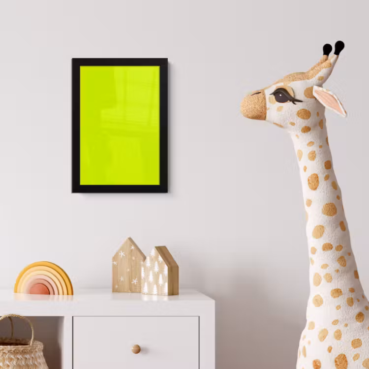 Electric - Lemon - Geel fotolijst zwart zonder passe partout klein 224 -usfeer4_kinderkamer