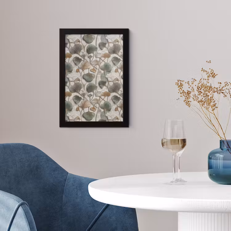 Elegant - Bladeren - Groen fotolijst zwart zonder passe partout klein 224 -sfeer4