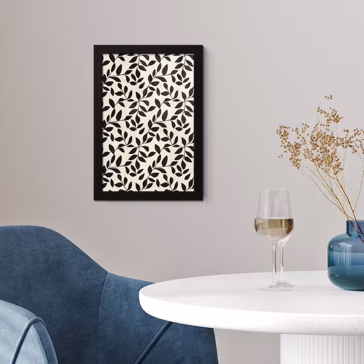Elegant - Patroon - Zwart - Beige fotolijst zwart zonder passe partout klein 224 -sfeer4