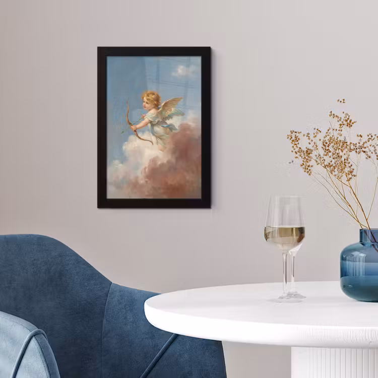 Engel - Pijl en boog - Mythologie - Klassiek fotolijst zwart zonder passe partout klein -sfeer4