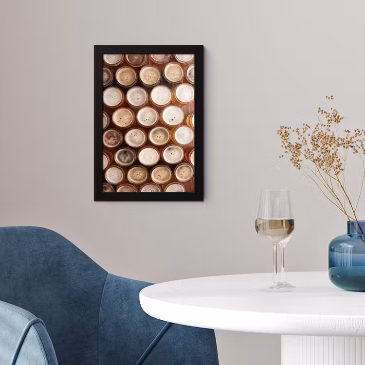 Eten - Glazen - Drank - Patroon - Bruin fotolijst zwart zonder passe partout klein -sfeer4