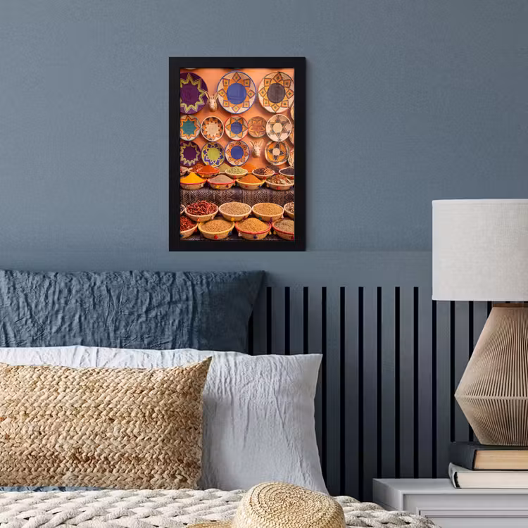 Poster met lijst - Eten - Kleurrijk - Cultuur - Eten - Kleurrijk - Cultuur fotolijst zwart zonder passe partout klein