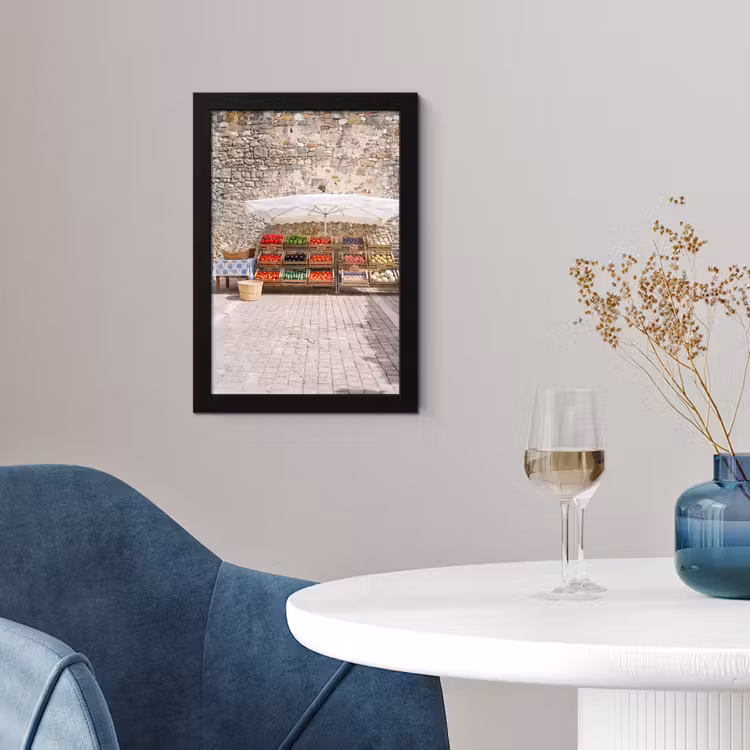 Poster met lijst - Eten - Markt - Vers - Eten - Markt - Vers fotolijst zwart zonder passe partout klein