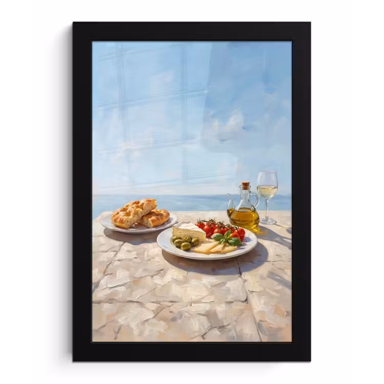 Eten - Middellandse Zee - Natuur - Geschilderd fotolijst zwart zonder passe partout klein -3d