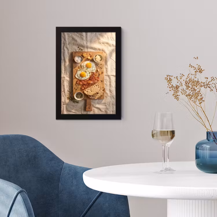 Eten - Ontbijt - Hout - Rustiek - Geel fotolijst zwart zonder passe partout klein -sfeer4