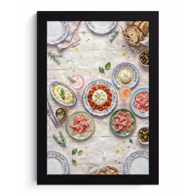 Eten - Tafel - Divers - Modern fotolijst zwart zonder passe partout klein -3d
