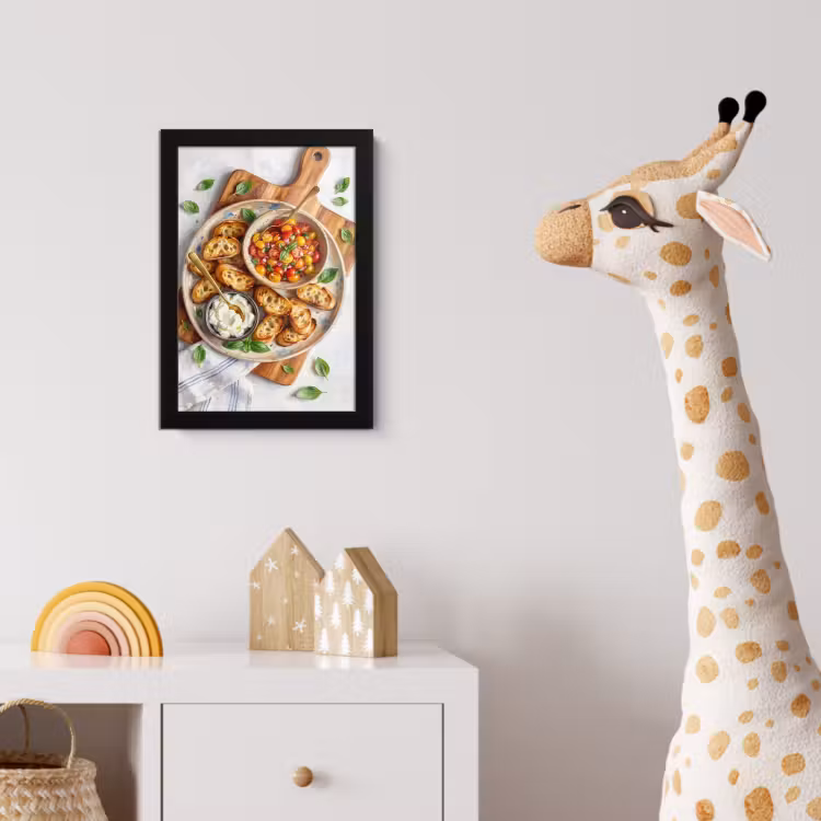 Eten - Tomaat - Brood - Kleurrijk - Keuken fotolijst zwart zonder passe partout klein -usfeer4_kinderkamer