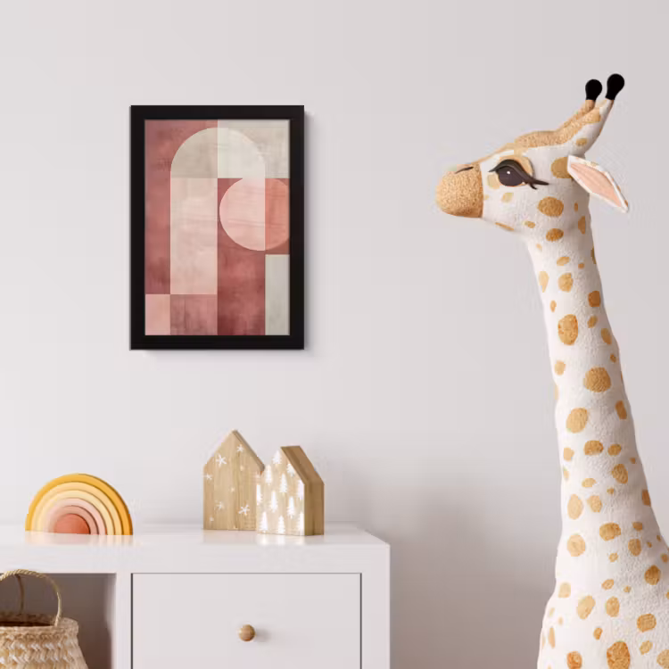 Figuren - Abstract - Roze fotolijst zwart zonder passe partout klein -usfeer4_kinderkamer