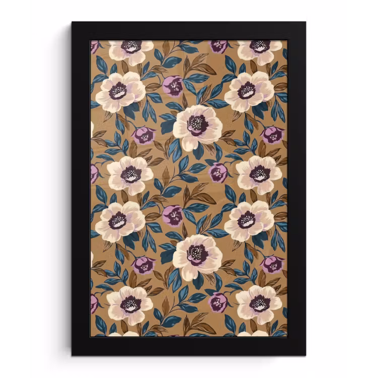 Floraal - Stilleven - Kleurrijk fotolijst zwart zonder passe partout klein 224 -3d