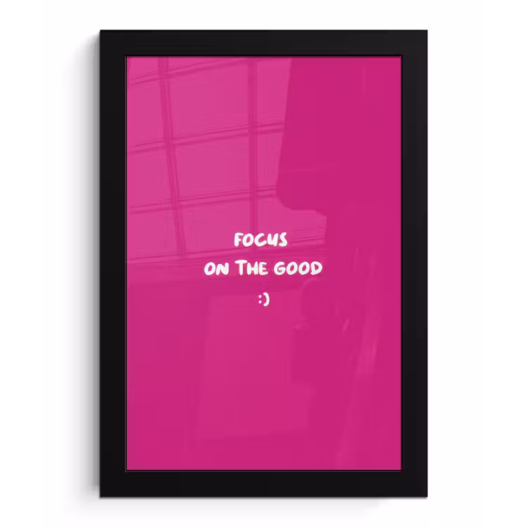 Focus - Smiley - Roze fotolijst zwart zonder passe partout klein -3d