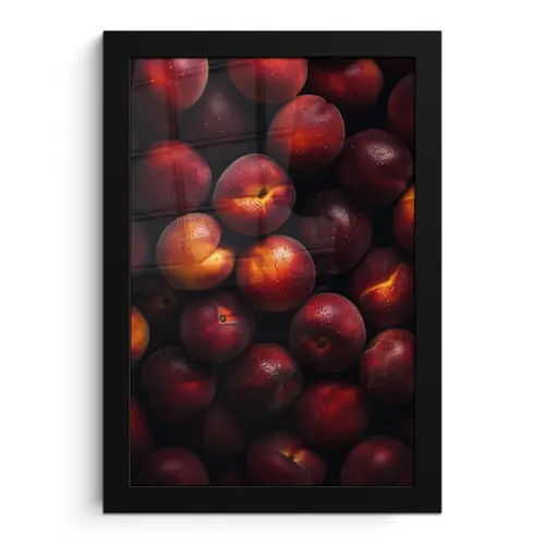 Fruit - Close up - Nectarines fotolijst zwart zonder passe partout klein -3d