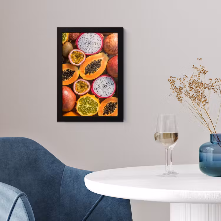 Fruit - Geopend - Tropisch - Eten - Kleurrijk fotolijst zwart zonder passe partout klein -sfeer4