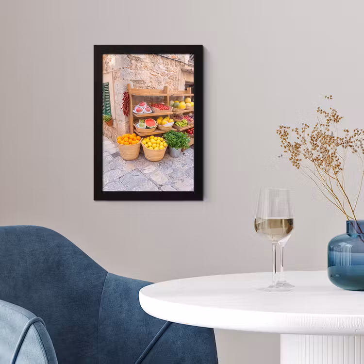 Poster met lijst - Fruit - Markt - Vers - Fruit - Markt - Vers fotolijst zwart zonder passe partout klein