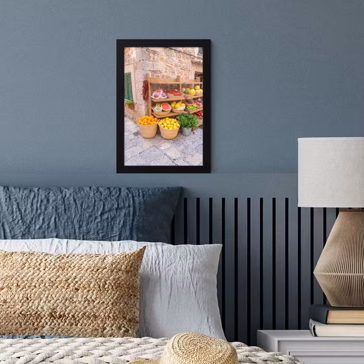 Poster met lijst - Fruit - Markt - Vers - Fruit - Markt - Vers fotolijst zwart zonder passe partout klein