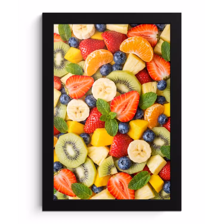 Fruit - Plakjes - Eten - Kleurrijk fotolijst zwart zonder passe partout klein -3d