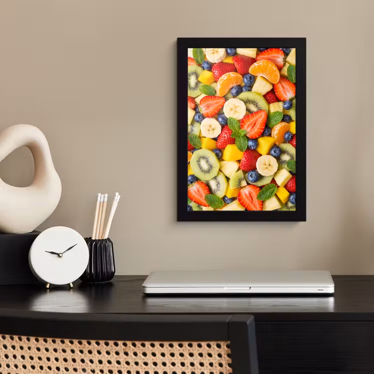 Fruit - Plakjes - Eten - Kleurrijk fotolijst zwart zonder passe partout klein -sfeer1