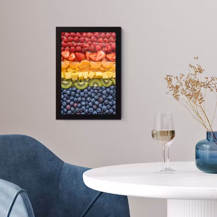 Fruit - Regenboog - Gezond - Kleurrijk fotolijst zwart zonder passe partout klein -sfeer4