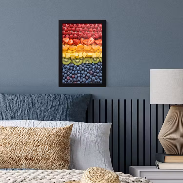Fruit - Regenboog - Gezond - Kleurrijk fotolijst zwart zonder passe partout klein -sfeer3