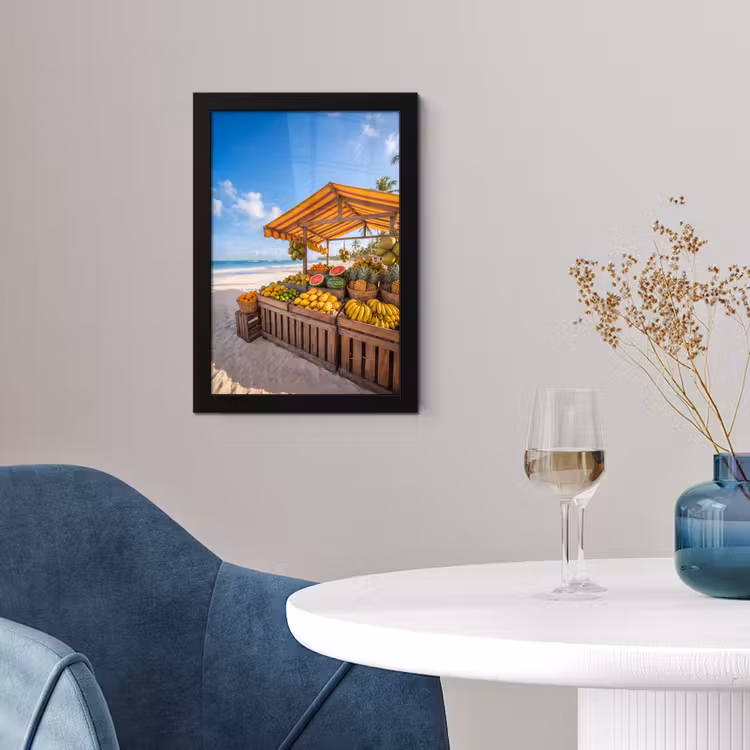 Poster met lijst - Fruit - Strand - Tropisch - Fruit - Strand - Tropisch fotolijst zwart zonder passe partout klein