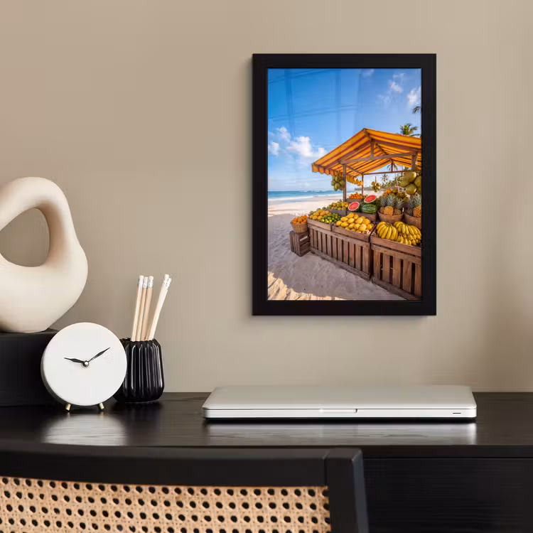 Poster met lijst - Fruit - Strand - Tropisch - Fruit - Strand - Tropisch fotolijst zwart zonder passe partout klein