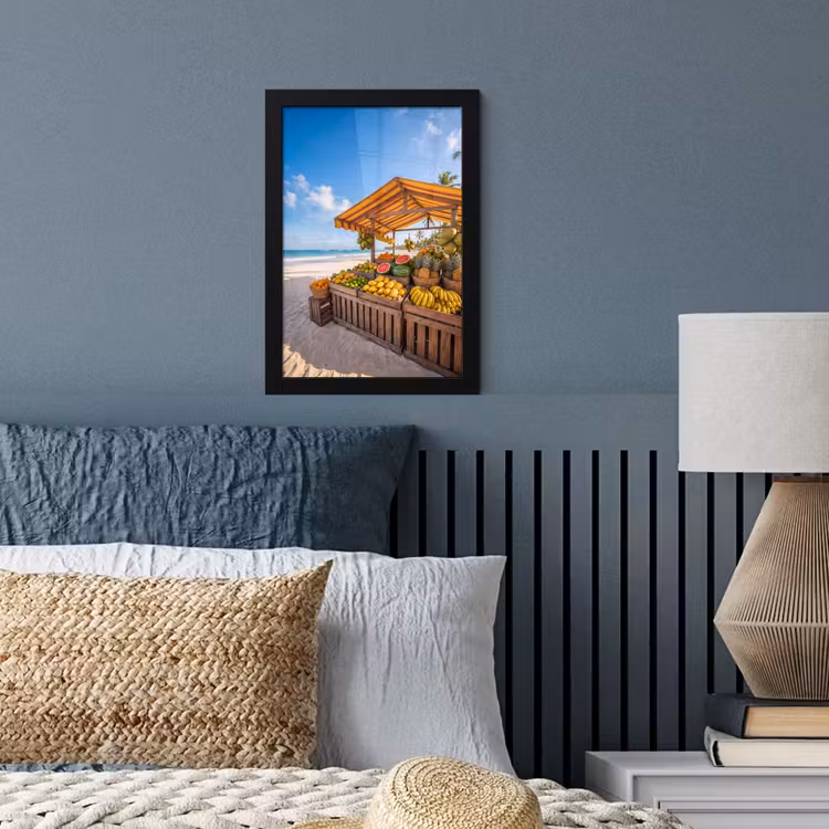 Poster met lijst - Fruit - Strand - Tropisch - Fruit - Strand - Tropisch fotolijst zwart zonder passe partout klein
