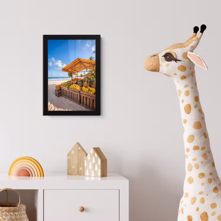 Poster met lijst - Fruit - Strand - Tropisch - Fruit - Strand - Tropisch fotolijst zwart zonder passe partout klein
