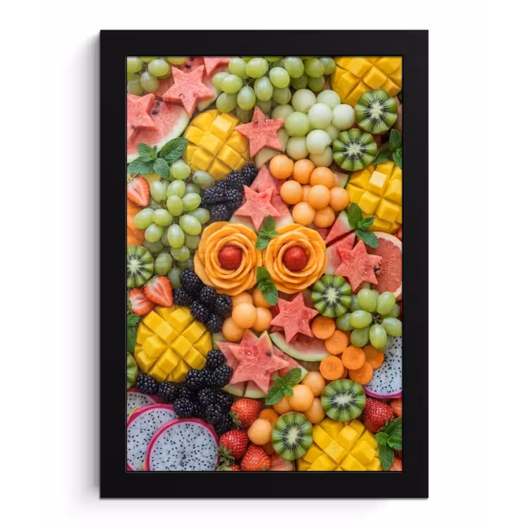 Fruit - Variatie - Kleurrijk - Vers - Eten fotolijst zwart zonder passe partout klein -3d