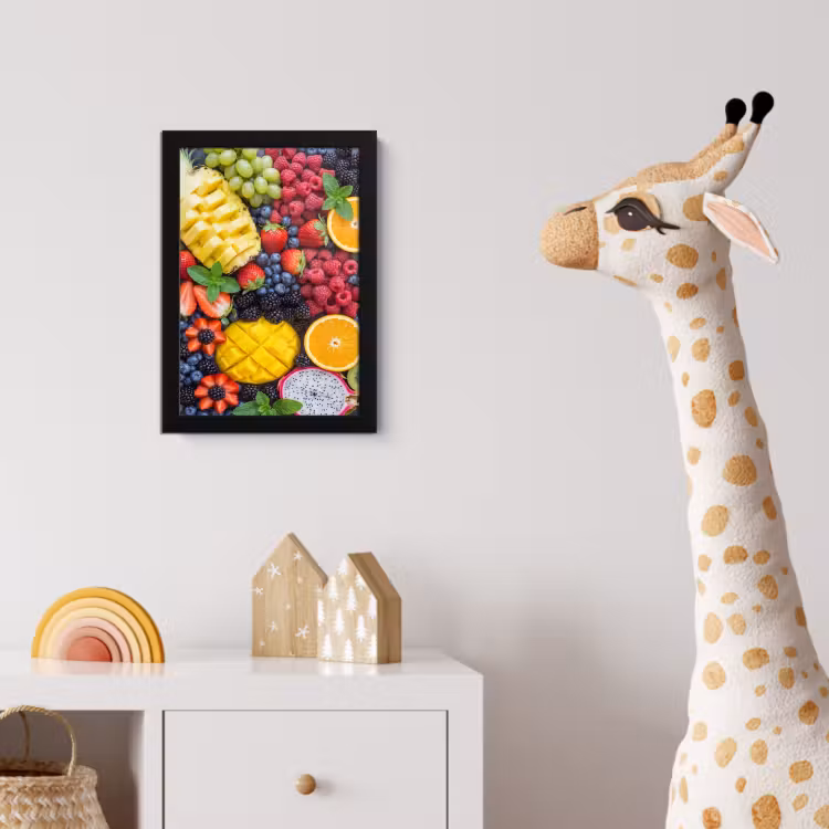 Fruit - Vers - Kleurrijk - Eten fotolijst zwart zonder passe partout klein -usfeer4_kinderkamer