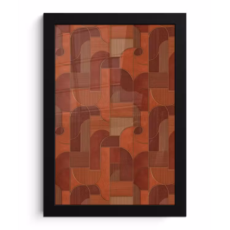 Geometrisch - Abstract - Textuur - Bruin fotolijst zwart zonder passe partout klein 224 -3d
